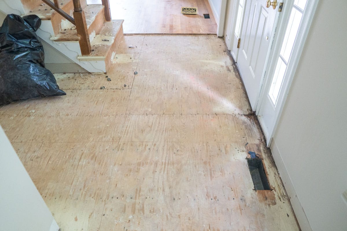 Side view of subfloor of the entrance of a Derwood home