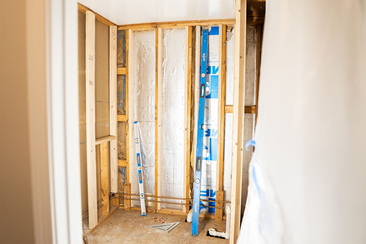 Rockville hallway bathroom fully gutted down
